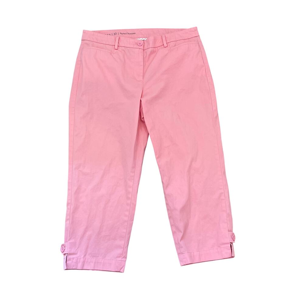 Talbots The Perfect Skimmer Cropped Pants, Pink, Beachy, Casual, Size 10